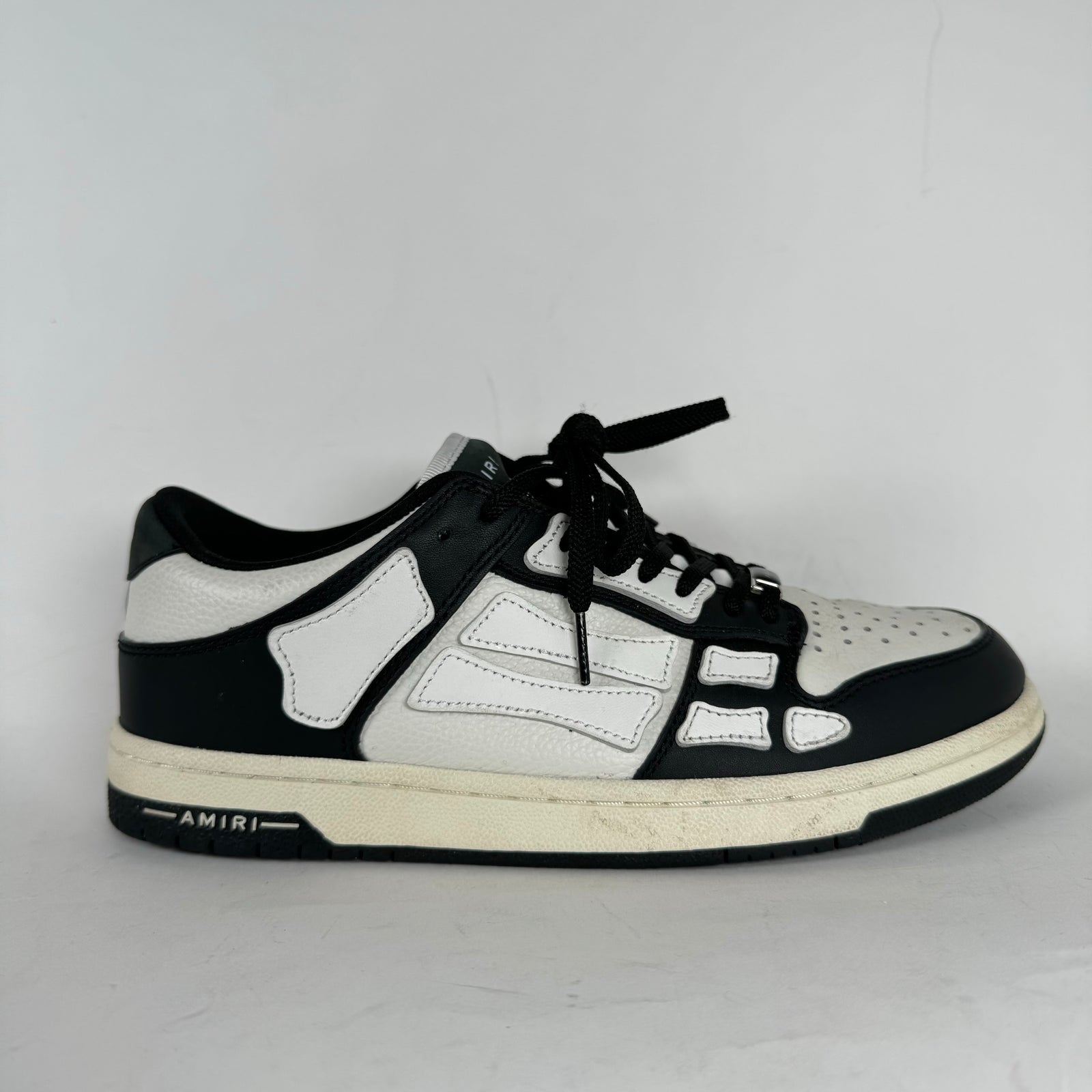 Amiri Black/White Skeleton Low Top Sneaker Size 42