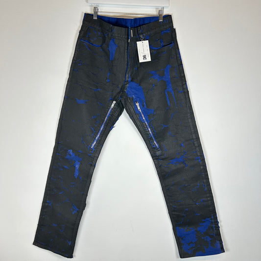 Givenchy Black/Blue Waxed Jeans Size 34