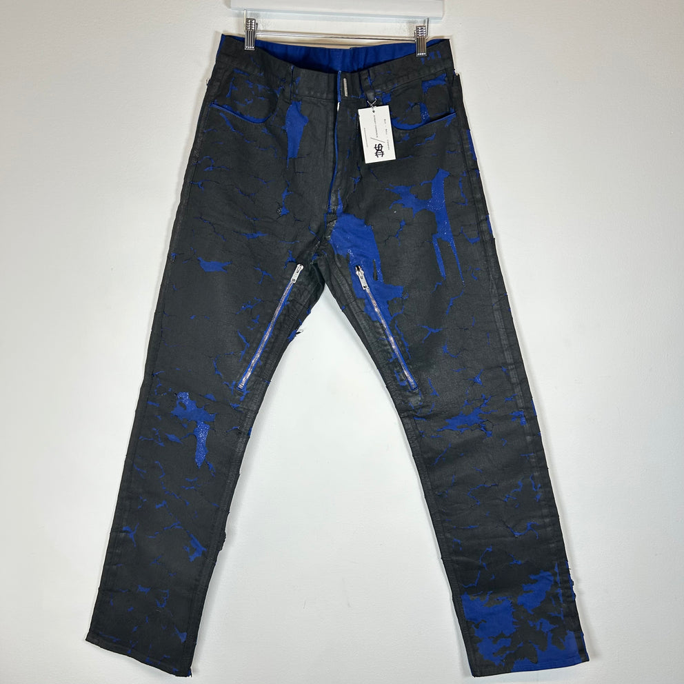 Givenchy Black/Blue Waxed Jeans Size 34