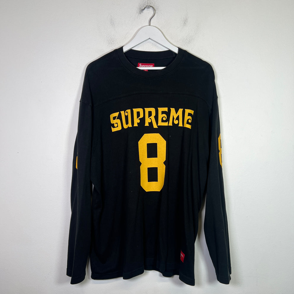 Supreme SS25 Black/Yellow Affiliated LS Football Shirt Size XL