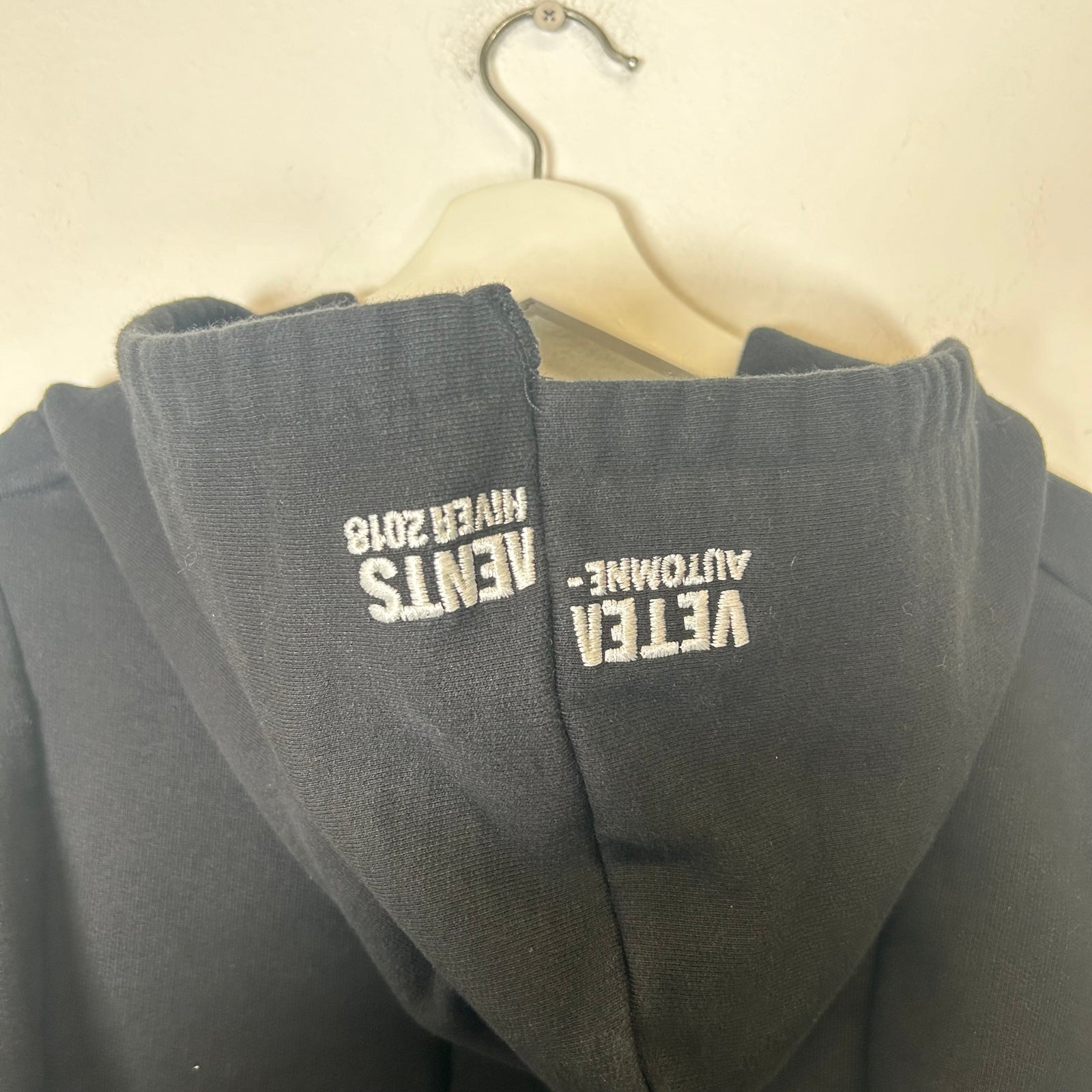 Vetements Black Antwerpen Deconstructed Hoodie Size S