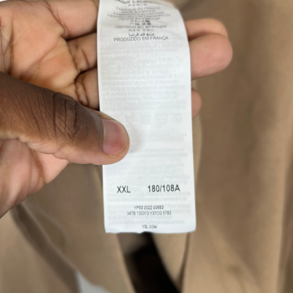 Saint Laurent Beige Logo Hoodie Size XXL