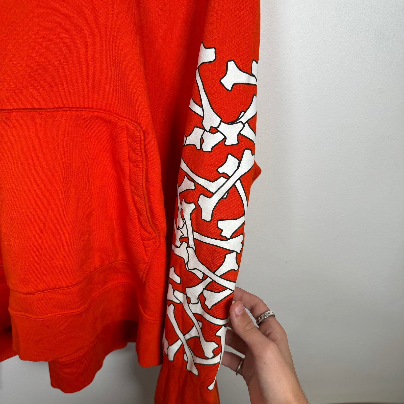 Amiri Orange Bones Hoodie Size L