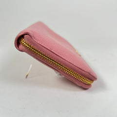 Miu Miu Pink Leather Zip Around Wallet