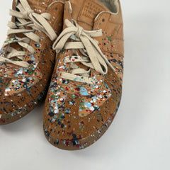 Maison Margiela Replica Gat Veg Tan Leather Paint Splatter Size 43