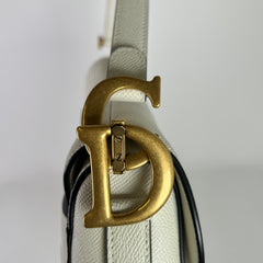 Dior Latte Grained Calfskin Medium Saddle Bag