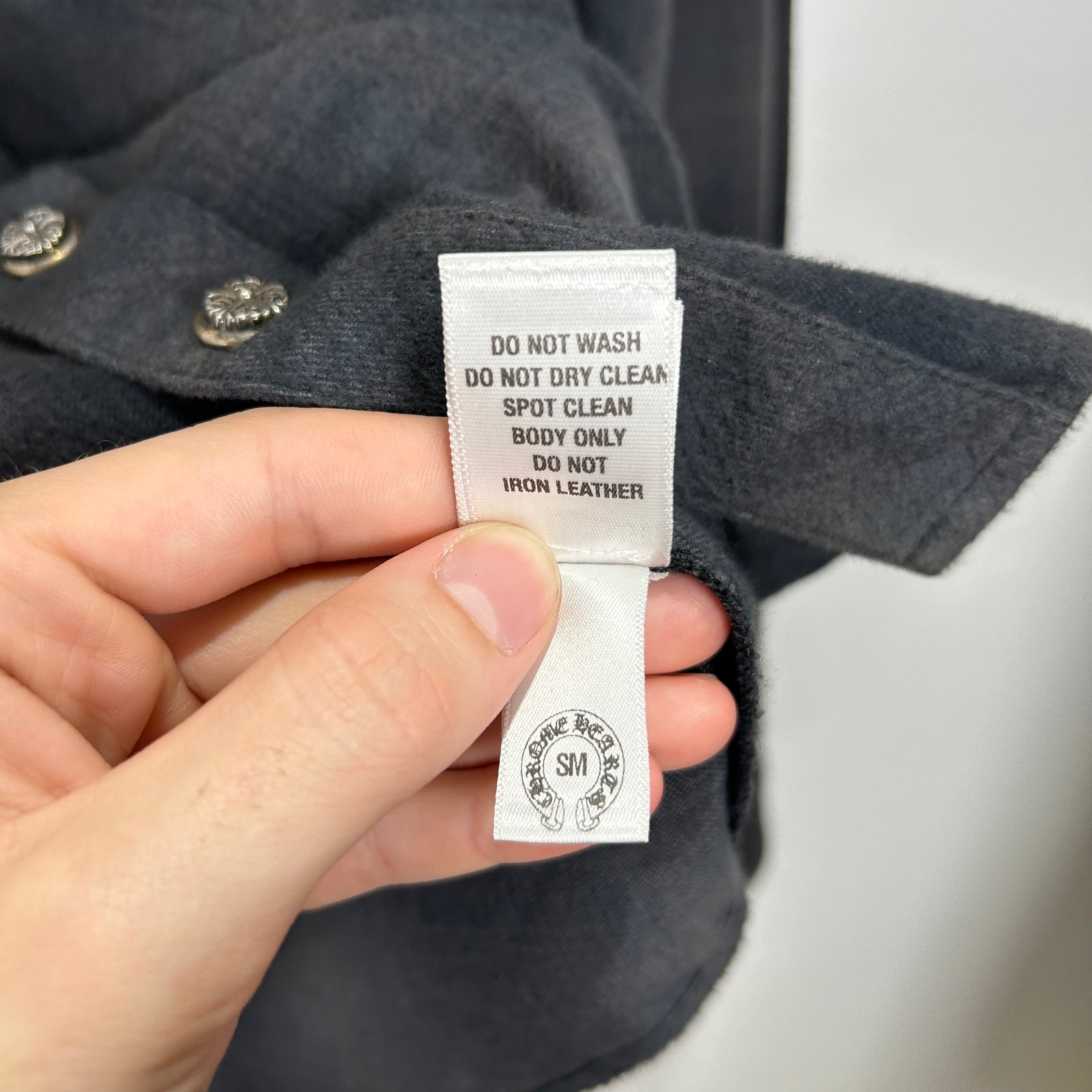 Chrome Hearts Leather Fleur Back Flannel Size Small