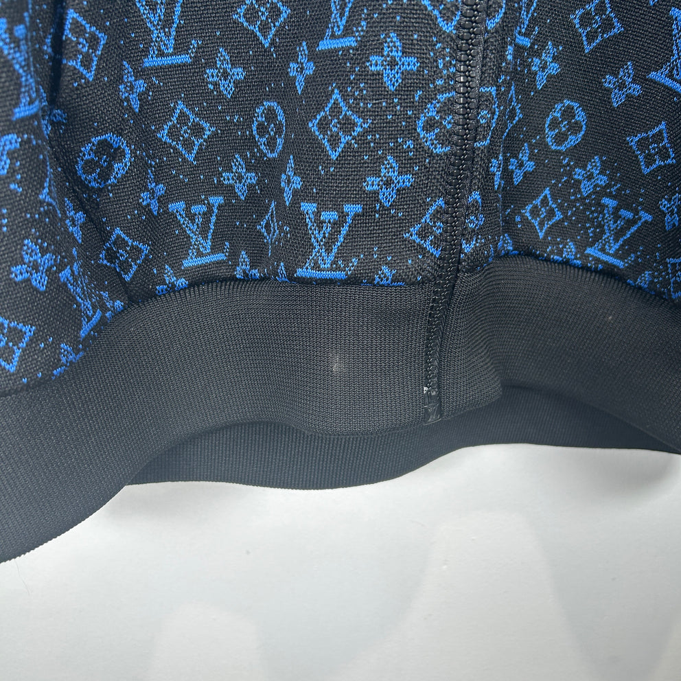 Louis Vuitton Blue/Black Monogram Zip Up Hoodie Size S