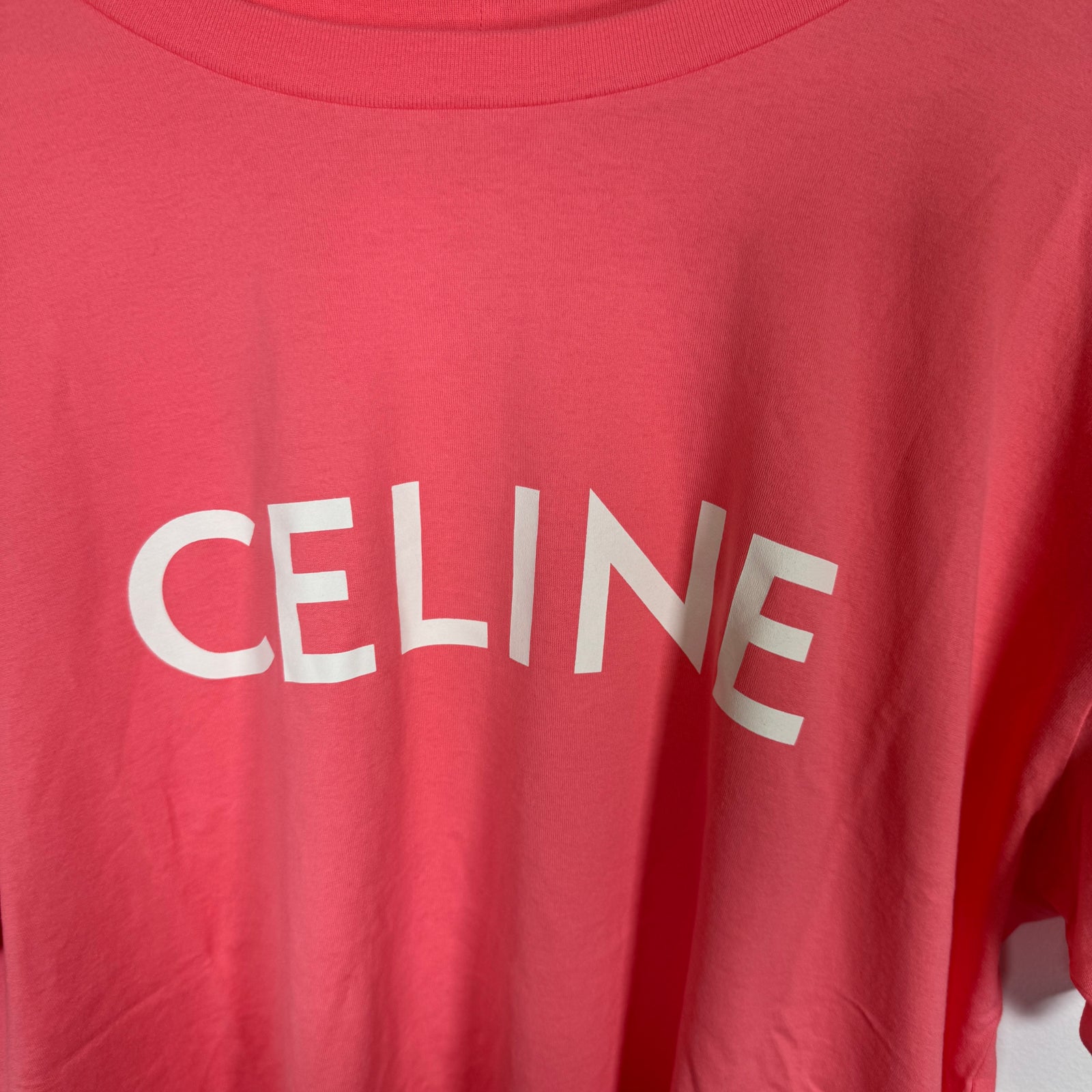 Celine Pink Logo Tee Size M