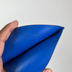 Bottega Veneta Blue Intrecciato Weave Leather Cardholder