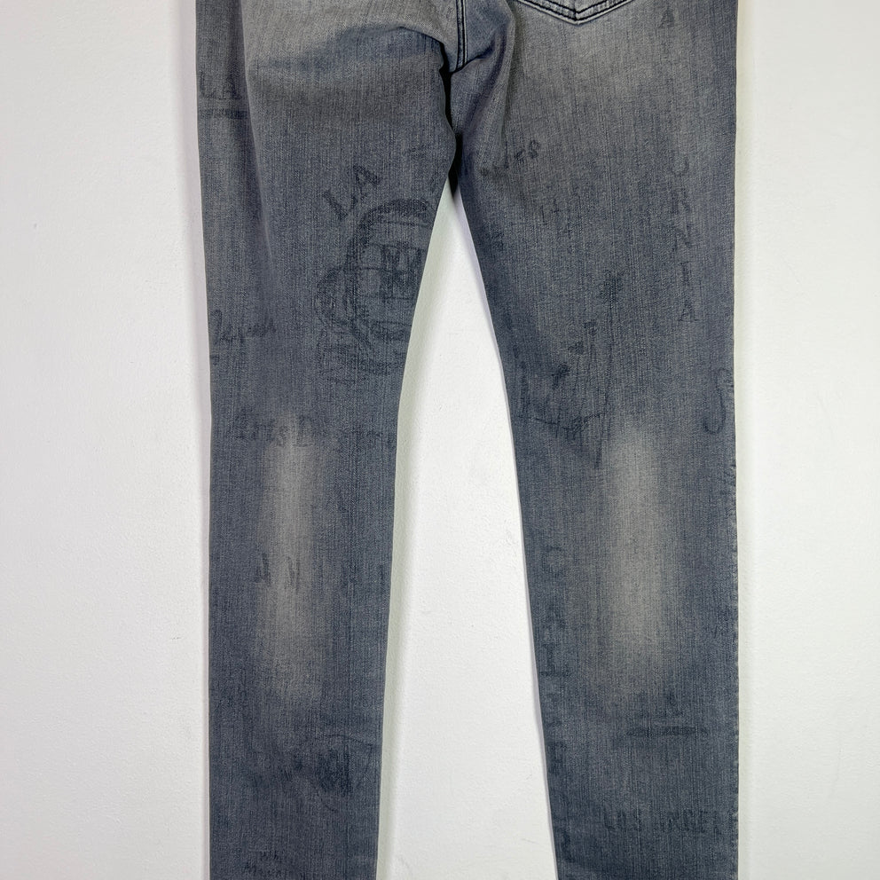 Amiri Grey Military Stencil Jeans Size 33