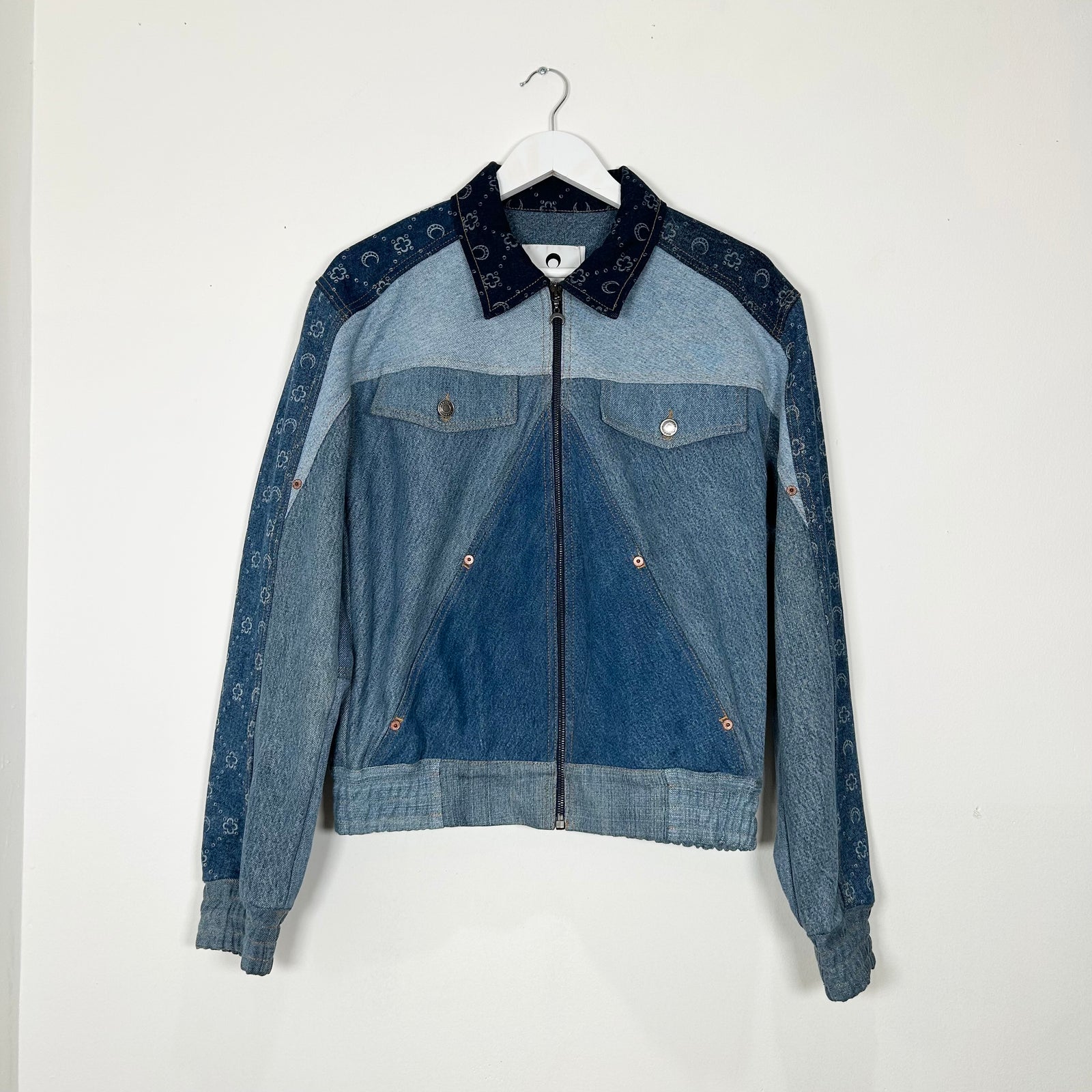 Marine Serre Regenerated Patchwork Jean Jacket Size M