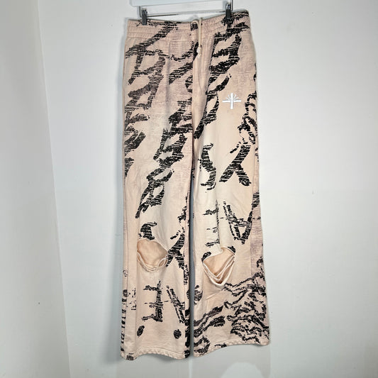 Vertabrae Graffiti Ivory Logo Sweatpants Size XL