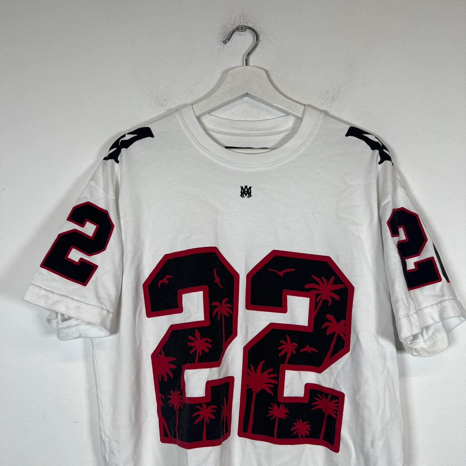Amiri White/Red Football Jersey T-Shirt Size M