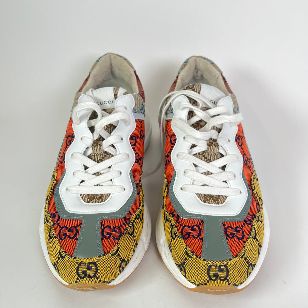 Gucci Multi Orange GG Rhyton Sneakers