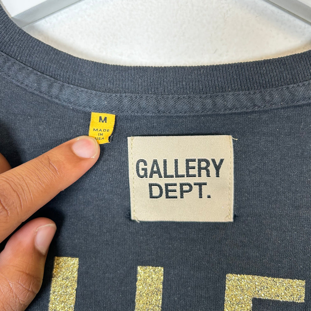 Gallery Dept Black Reversible French Logo T-shirt Size M