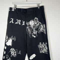 Amiri x Wes Lang Dark Grey Trousers Size 52