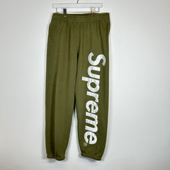 Supreme Olive Satin Applique Sweatpants Size L
