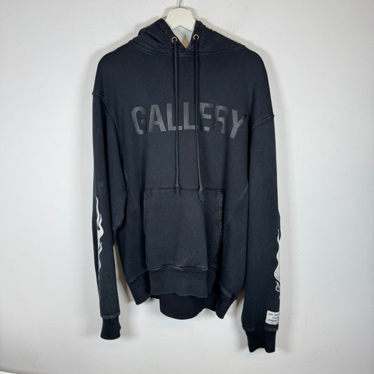 Gallery Dept Black Flames Hoodie Size L