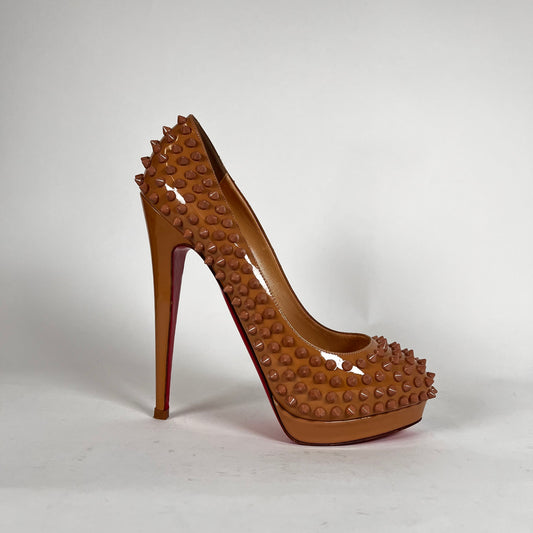 Christian Louboutin Tan Spiked Heels Size 40