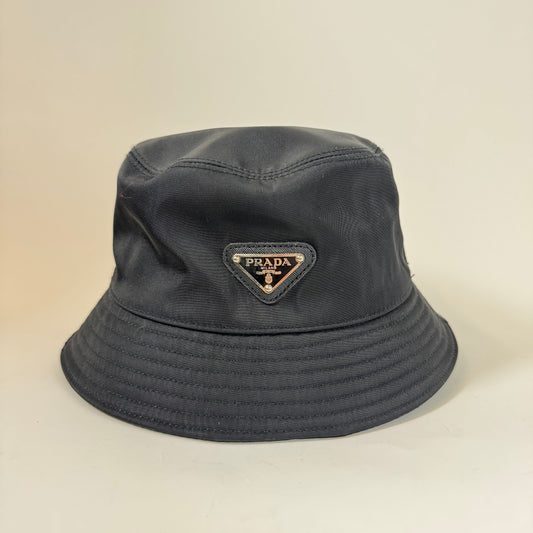 Prada Black ReNylon Bucket Hat Size M