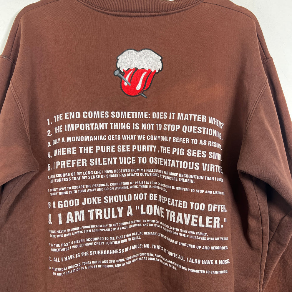 Number (N)ine Brown Rolling Stones Sweatshirt Size 3