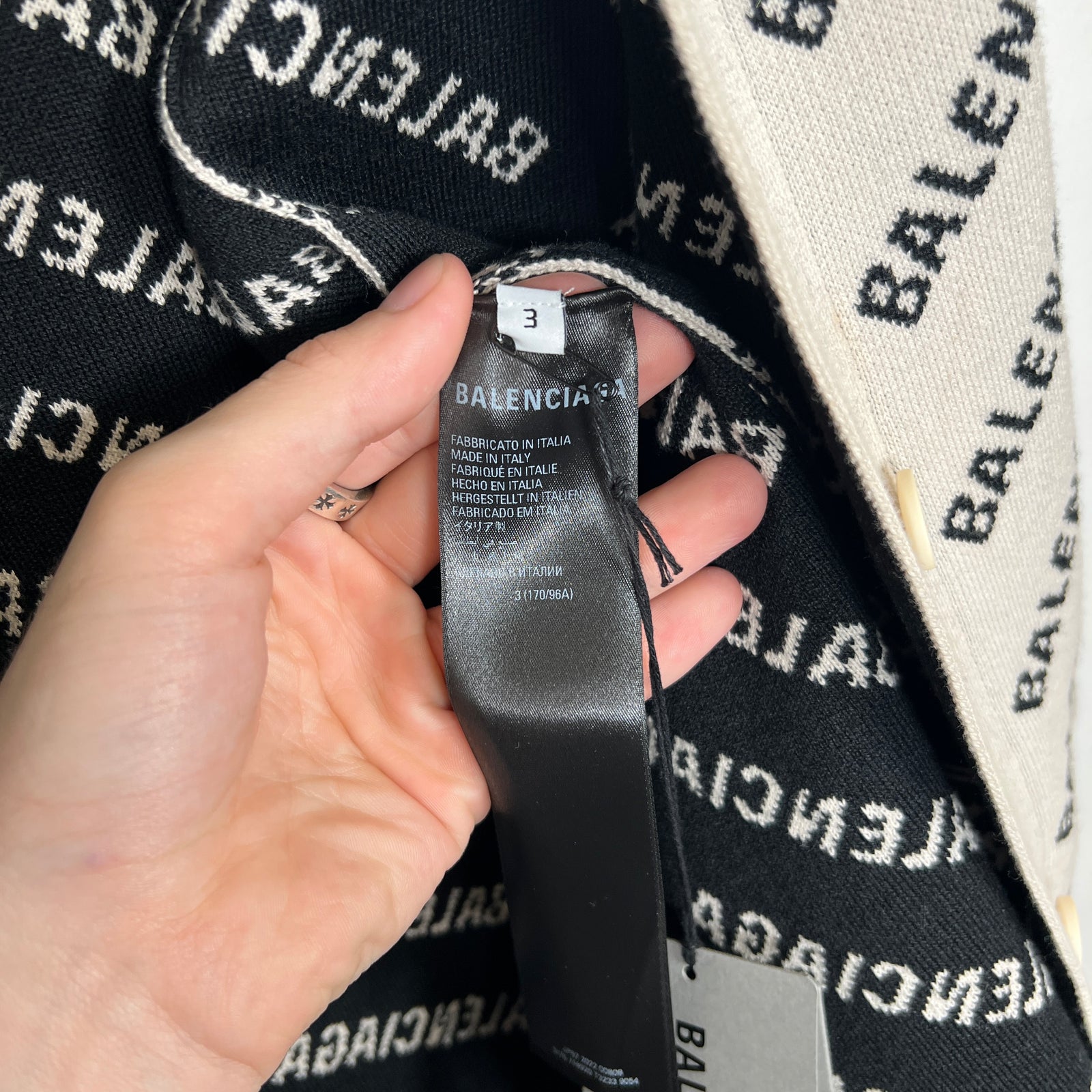 Balenciaga Jacquard Logo Cardigan
