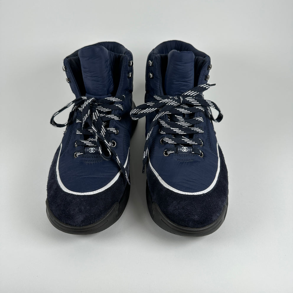 Chanel High Navy Trainers Size 46