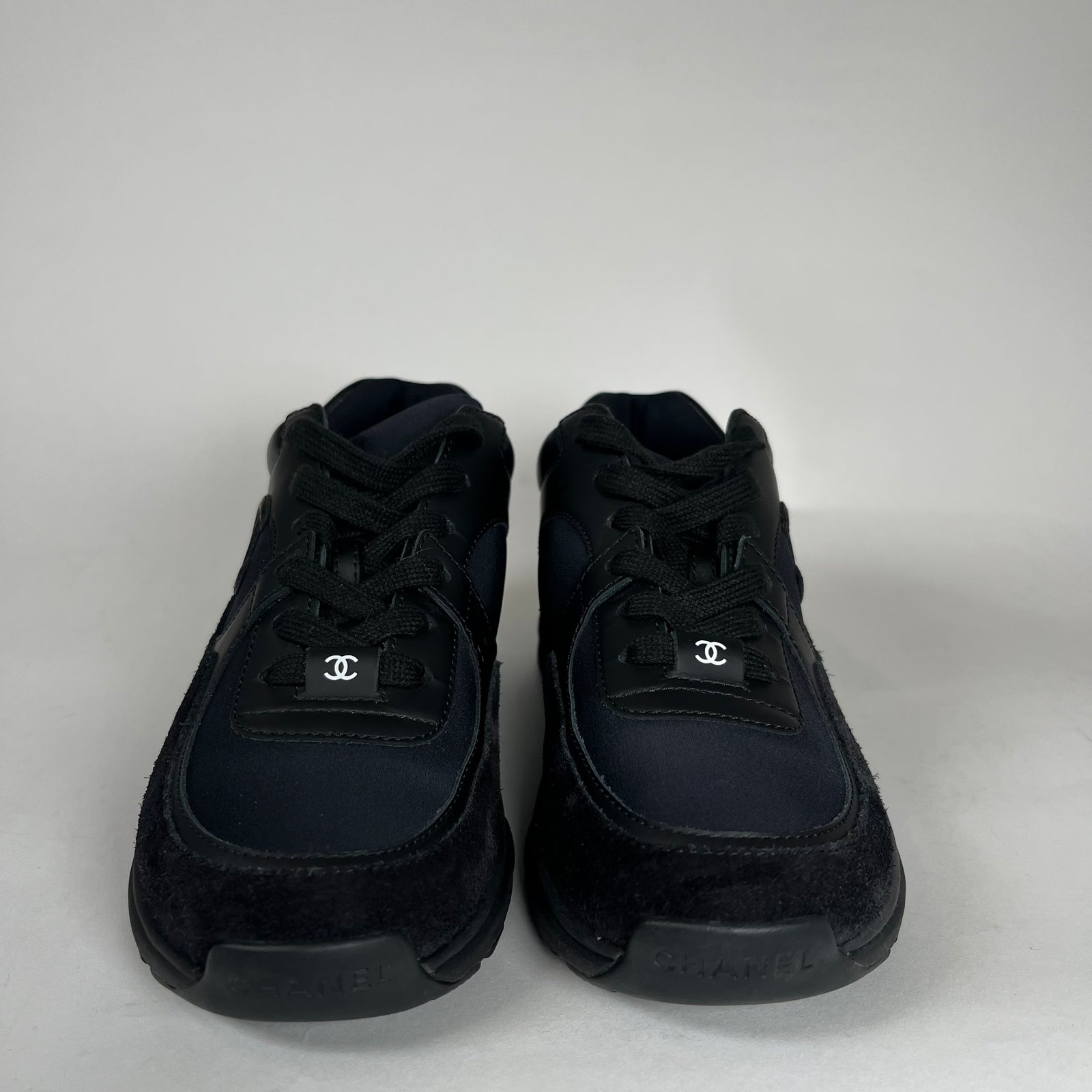 Chanel All Black Tennis Trainer Size 36
