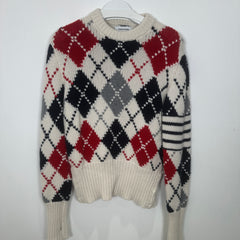 Thom Browne Jacquard Knit 4 Bar Sweater Size 2