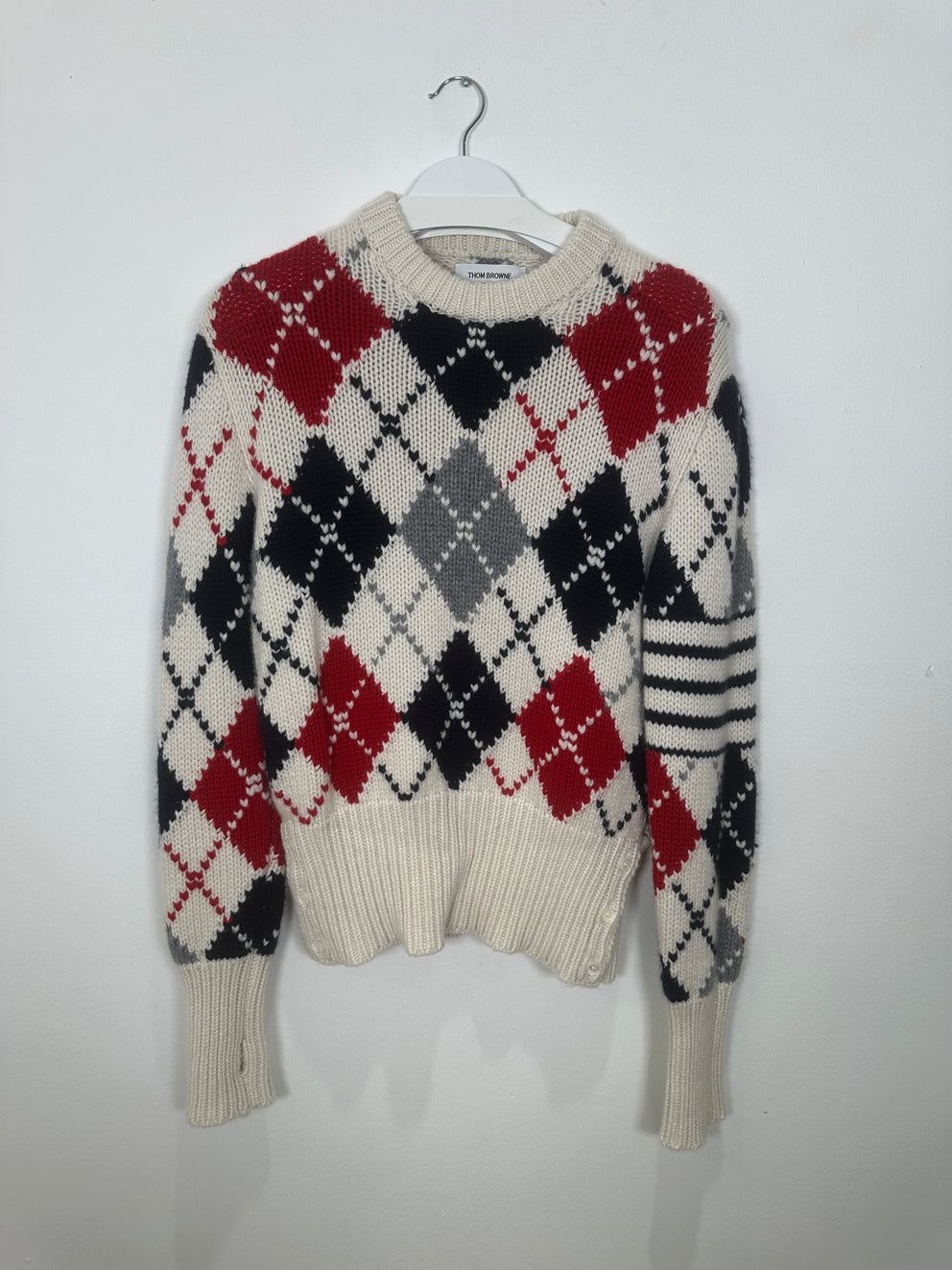 Thom Browne Jacquard Knit 4 Bar Sweater Size 2