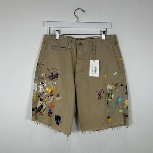 Gallery Dept. Khaki Paint Splatter Shorts Size 30