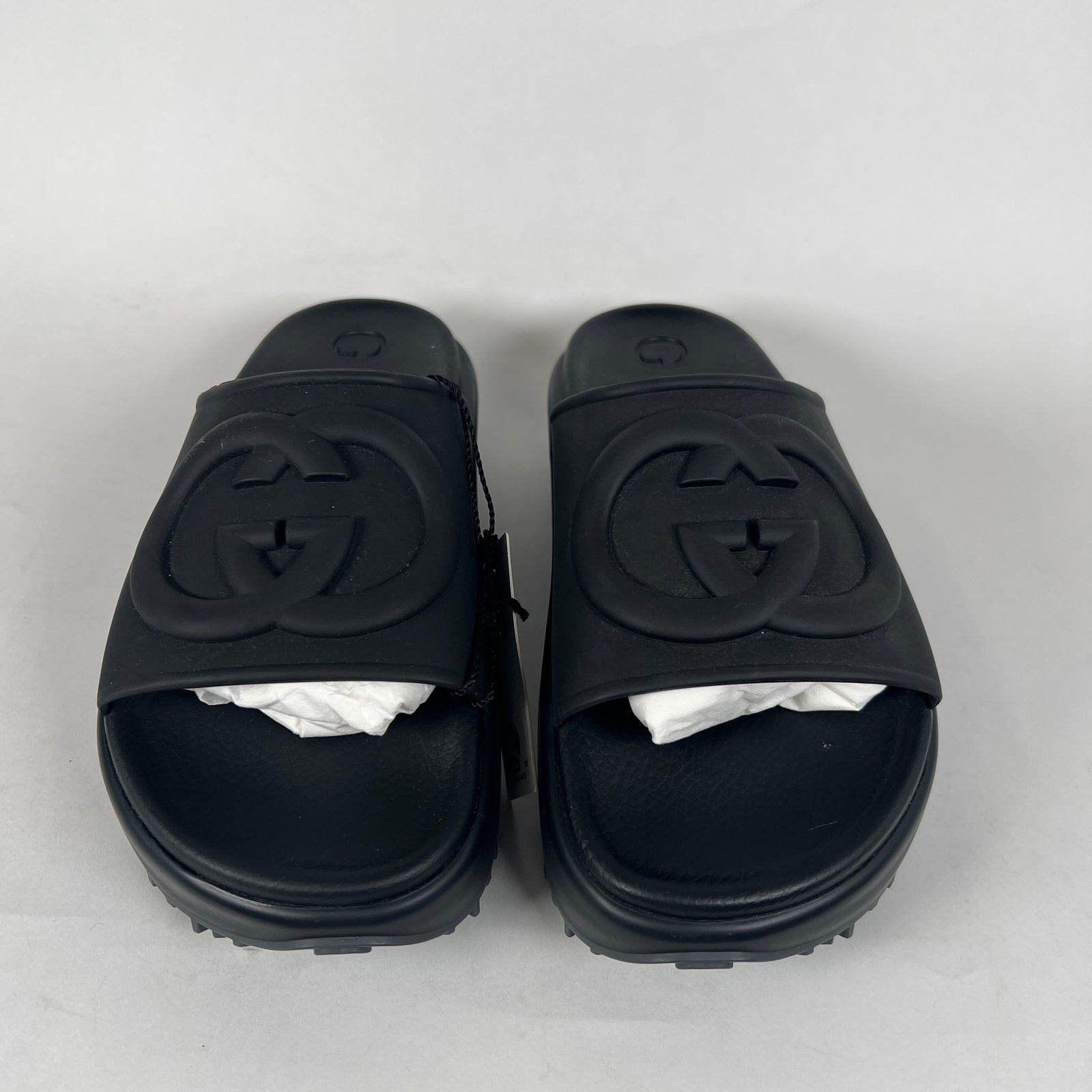 Gucci Interlocking G Slide Sandel Black Size 36