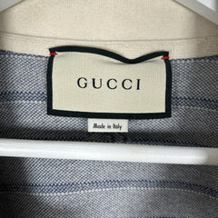 Gucci Striped Knit Button-Up Shirt Size M