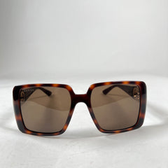Gucci Tortoise Brown Double G Square Sunglasses