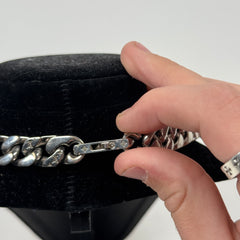 Louis Vuitton x Virgil Abloh Silver Monogram Chain Links Cuban Necklace