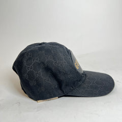 Gucci Black GG Patch Logo Baseball Cap Size L
