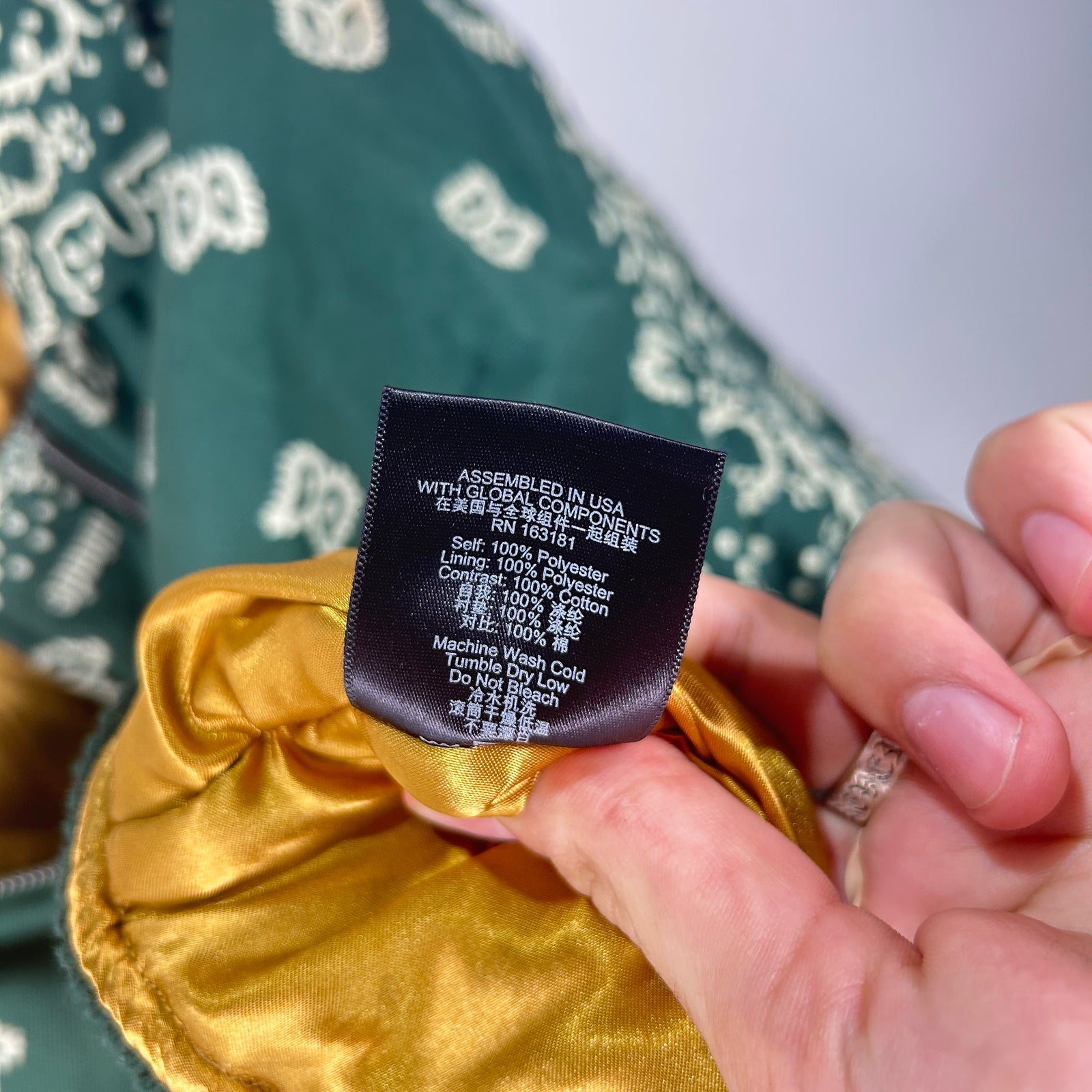Rhude Paisley Bandana Puffer Jacket Size L