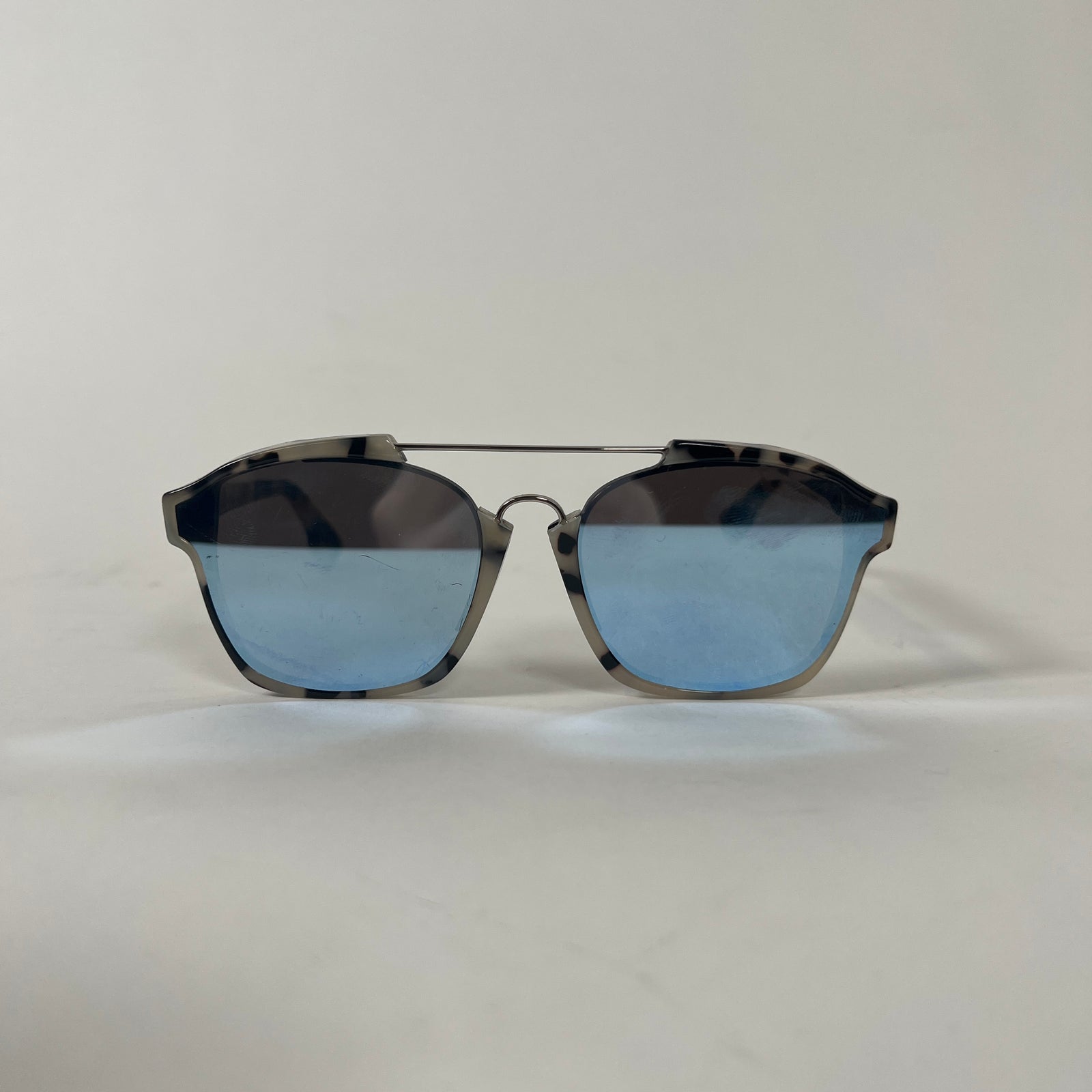 Christian Dior Beige Tortoise Mirrored Wayfarer