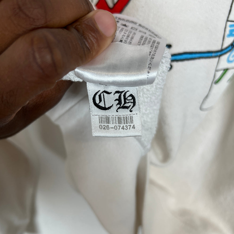 Chrome Hearts White Matty Boy Retro Cycle Crewneck Size L