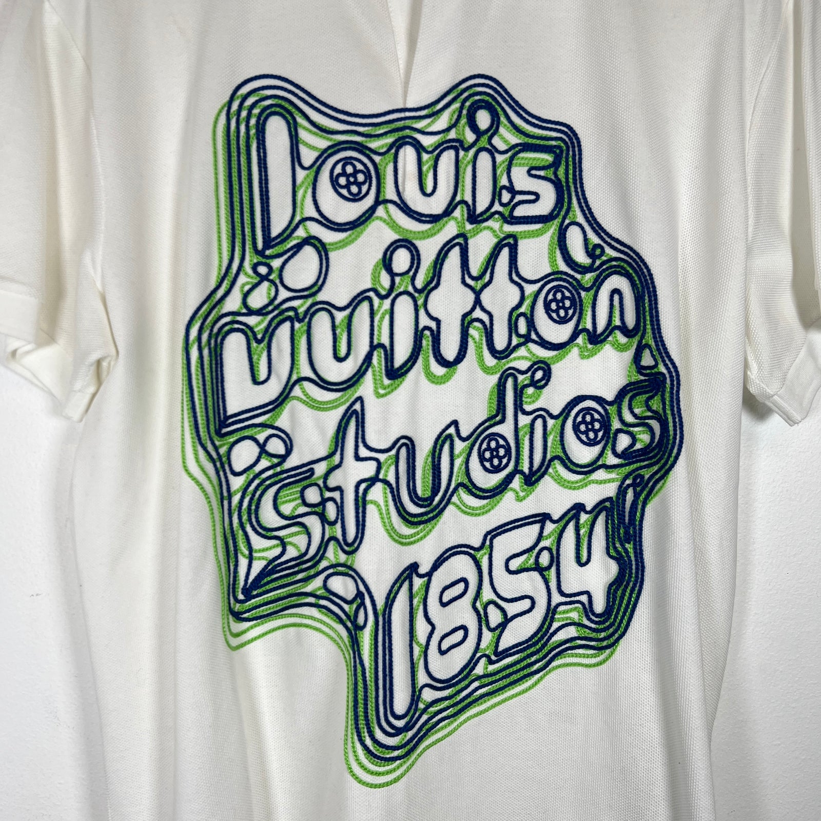 Louis Vuitton AW23 White LV Studios 1854 Embroidered Polo Shirt Size S