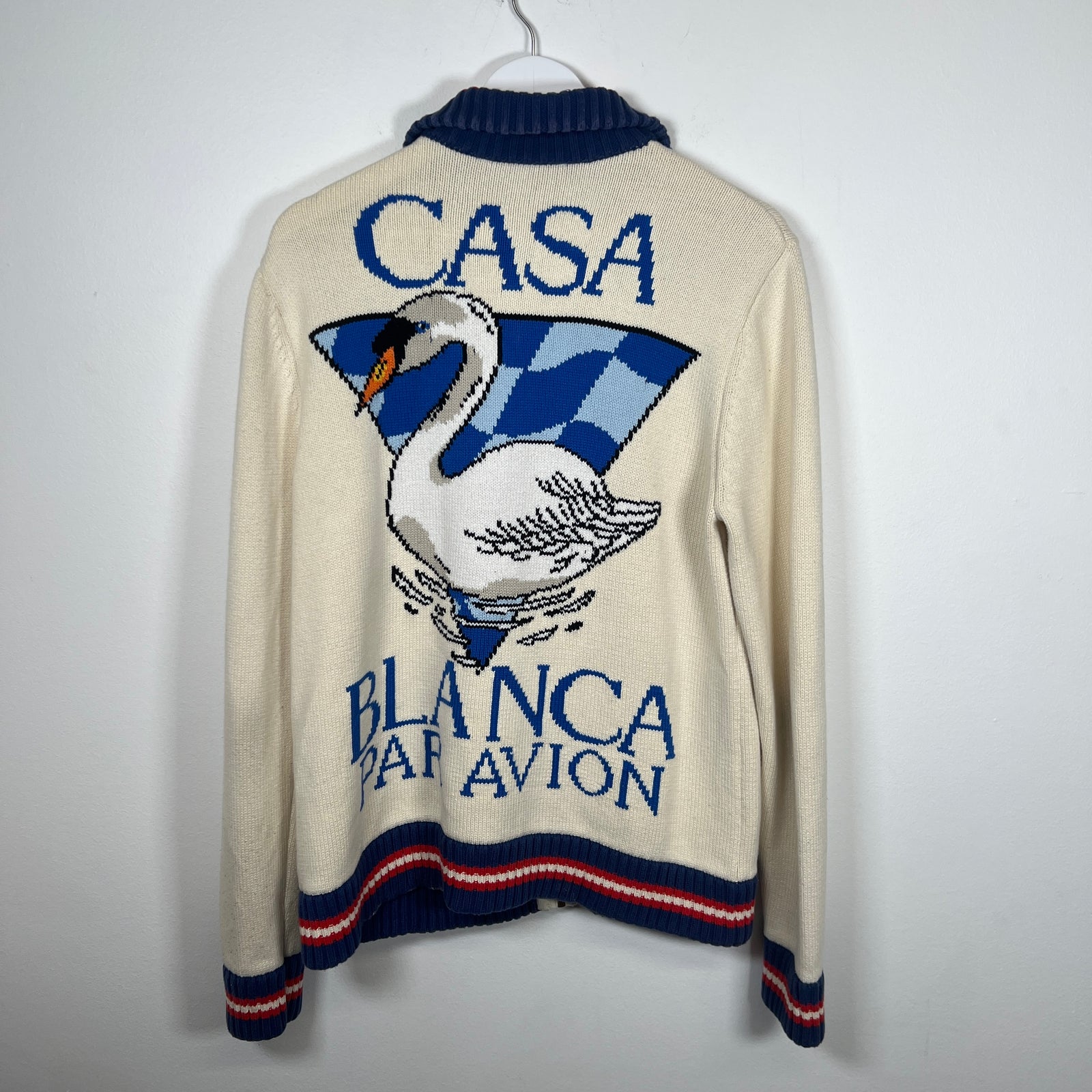 Casablanca Knit Swan Zip Up Size S