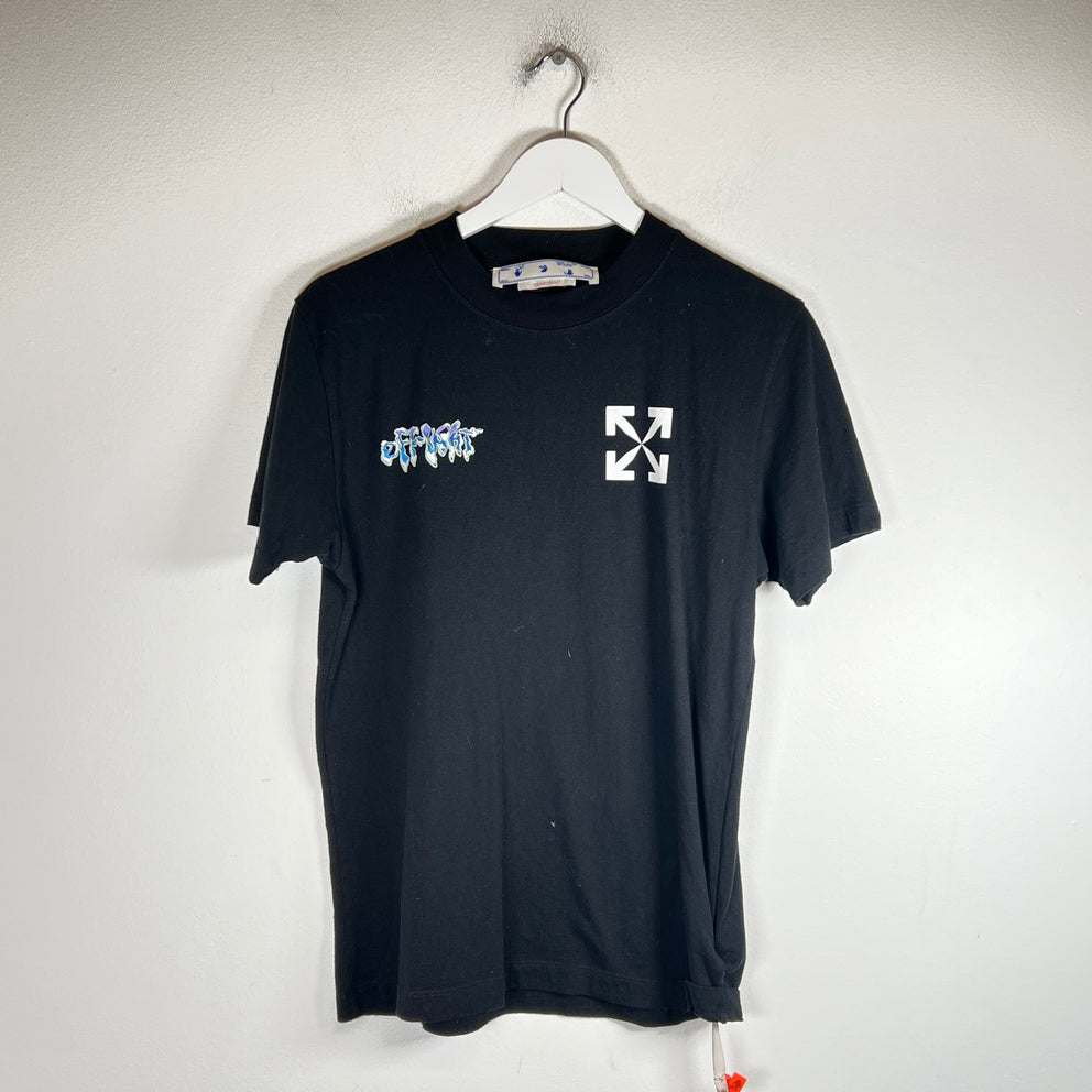 Off-White Black Liquid Logo T-Shirt Size XS