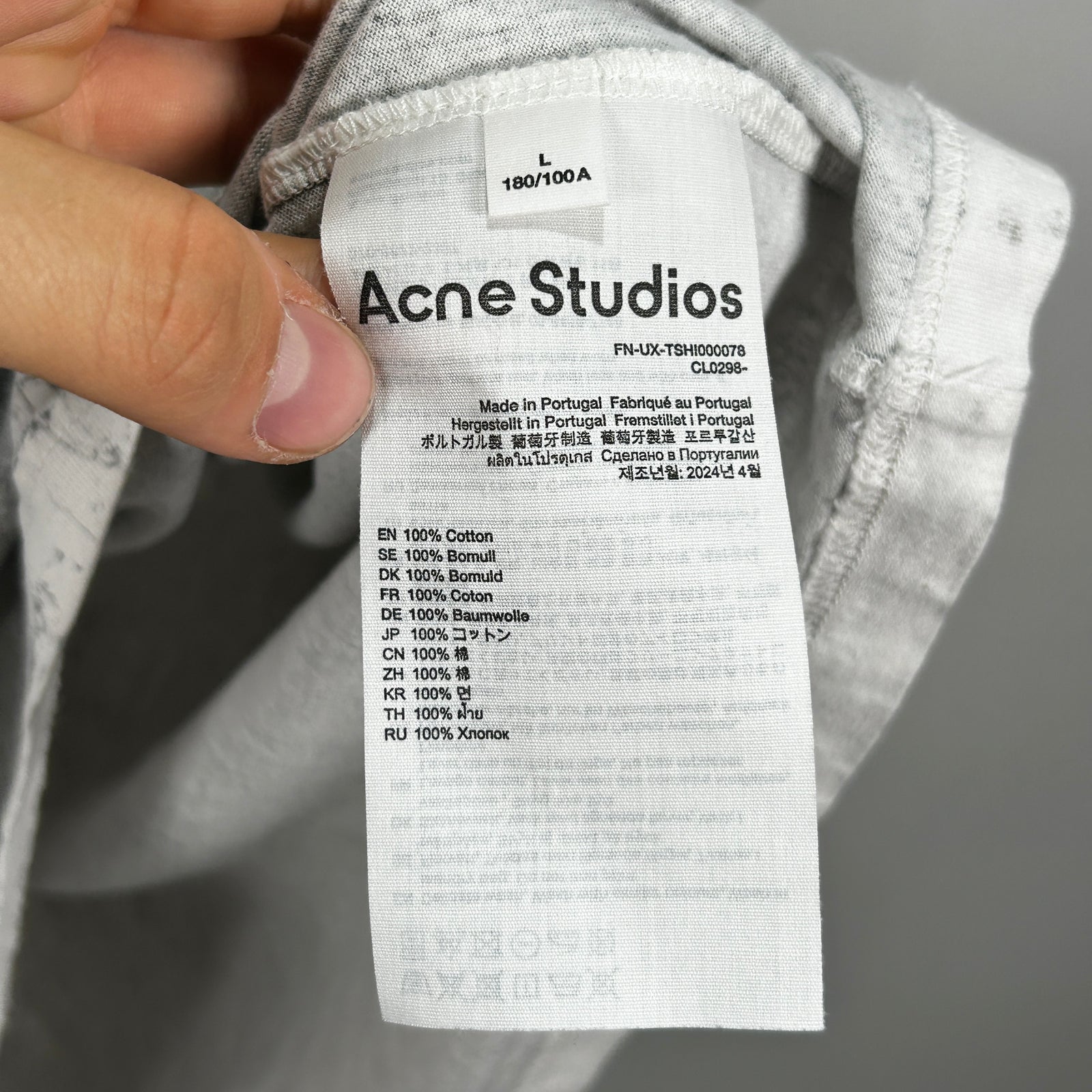 Acne Studios White Trompe-l'œil Paint Logo T-Shirt