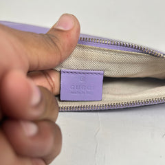 Gucci Purple Leather Clutch Bag