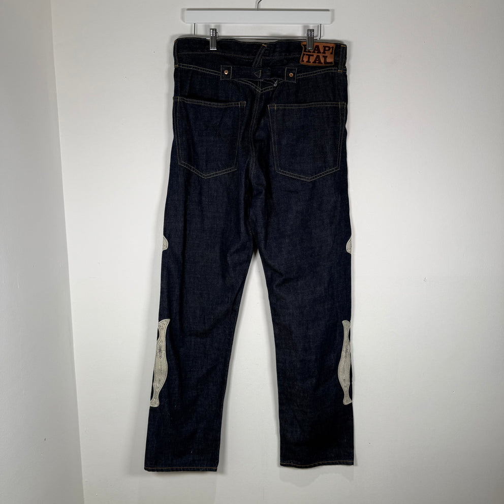 Kapital Bone Raw Denim Jeans Size 34