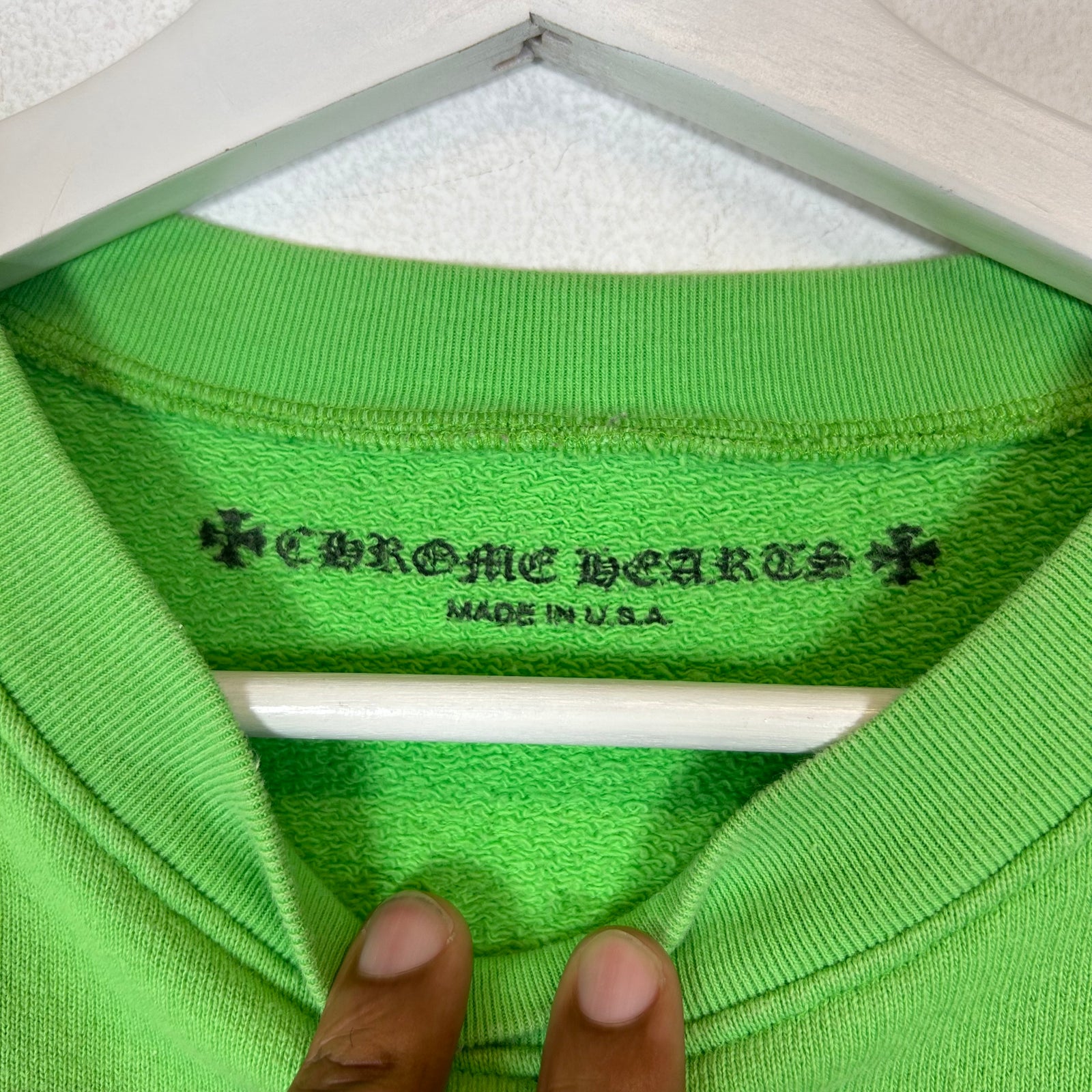 Chrome Hearts Lime Green Matty Boy Sex Records Crewneck Size L