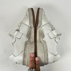 Saint Laurent White SL24 Distressed Low-Top Sneaker Size 45