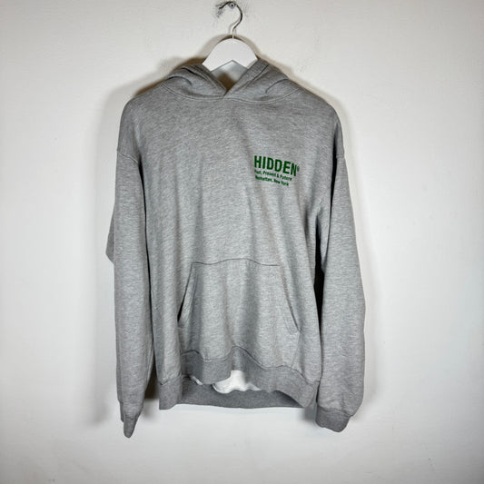 Hidden NY Grey/Green Logo Hoodie Size M