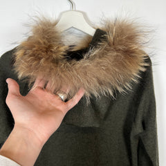 Goa Green Fur Hood Zip Up Size XS